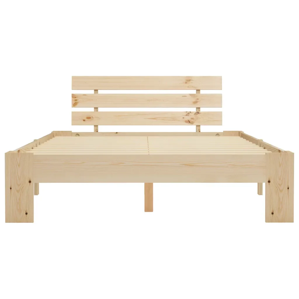 Letto matrimoniale | Letto per adulti | Giroletto senza Materasso 120x200 cm in Legno Massello di Pino - Image 3