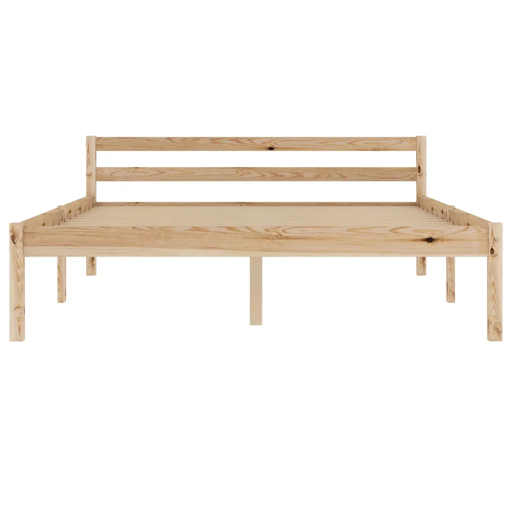 Letto matrimoniale | Letto per adulti | Giroletto senza Materasso 120x200 cm in Legno Massello di Pino - Image 4