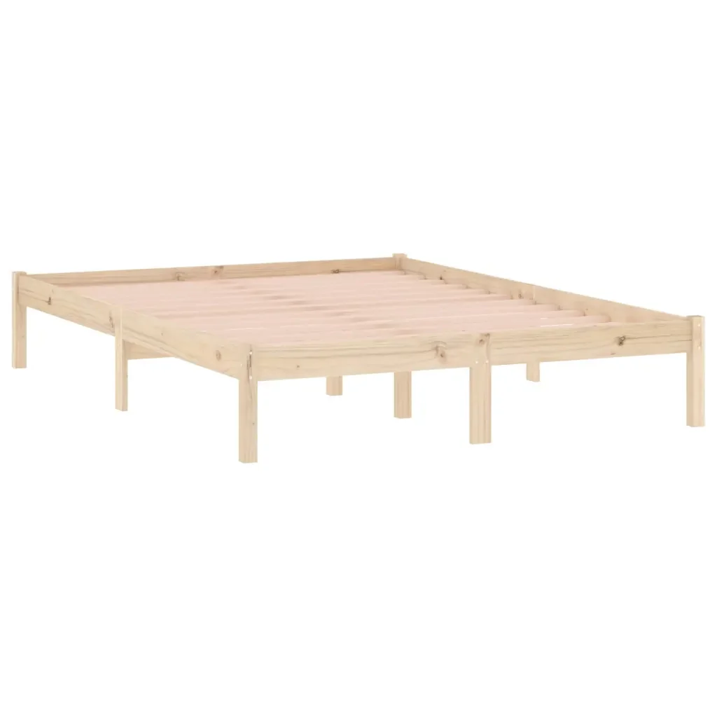 Letto matrimoniale | Letto per adulti | Giroletto senza Materasso 135x190 cm in Legno di Pino Full - Image 4