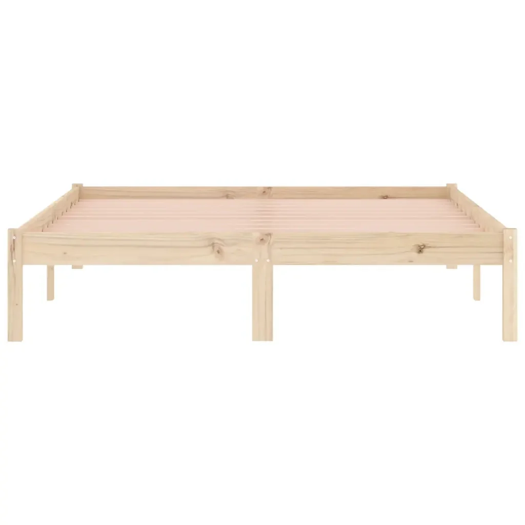 Letto matrimoniale | Letto per adulti | Giroletto senza Materasso 135x190 cm in Legno di Pino Full - Image 5