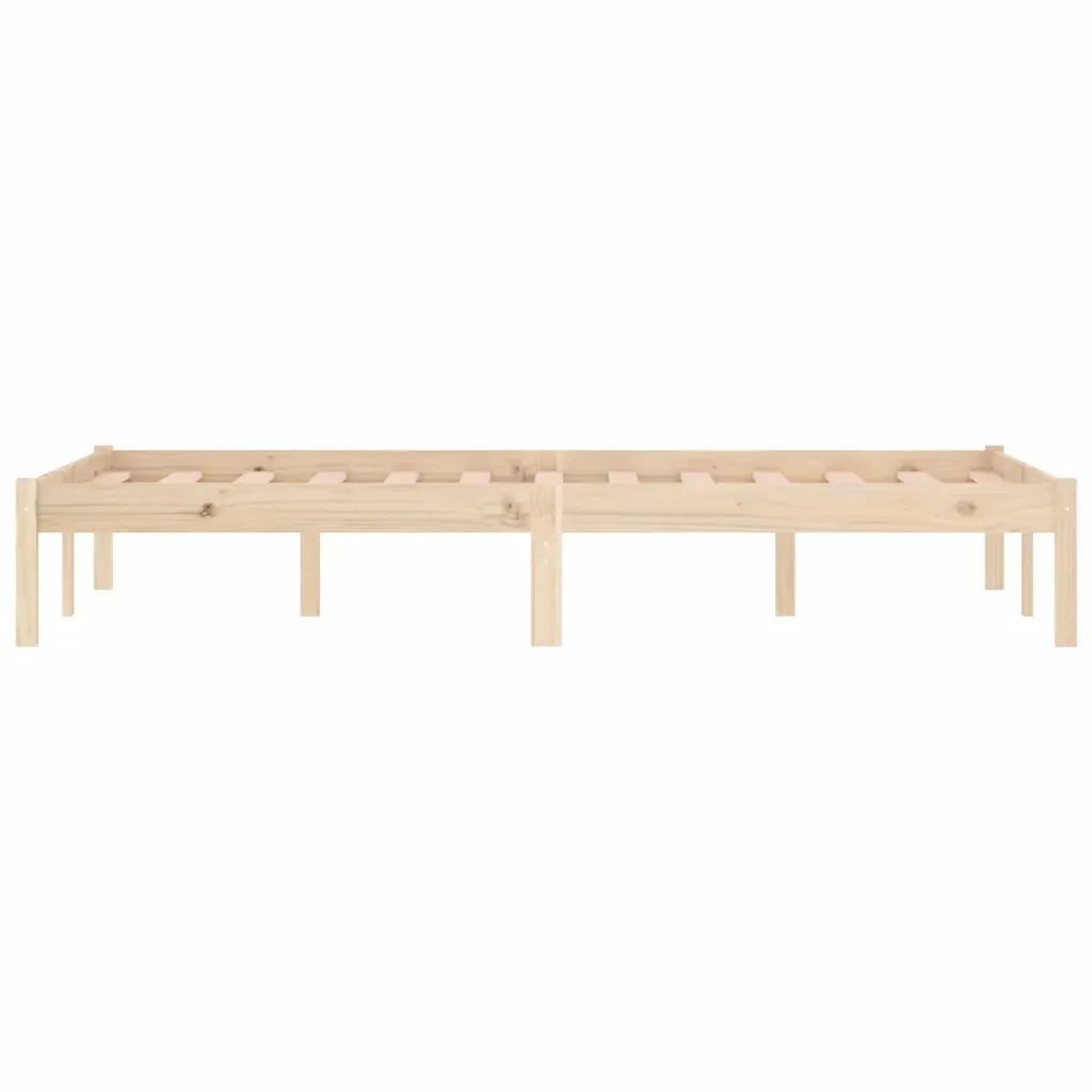 Letto matrimoniale | Letto per adulti | Giroletto senza Materasso 135x190 cm in Legno di Pino Full - Image 6