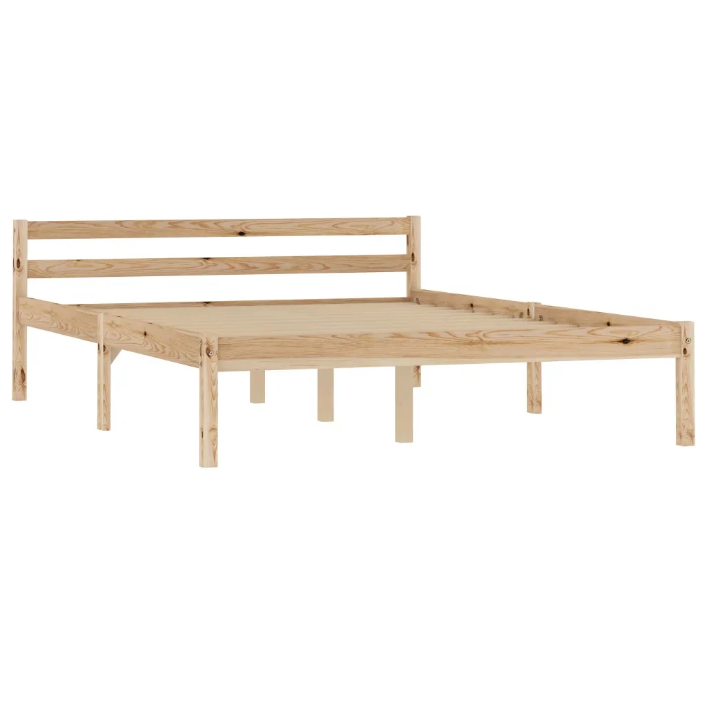 Letto matrimoniale | Letto per adulti | Giroletto senza Materasso 140x200 cm in Legno Massello di Pino