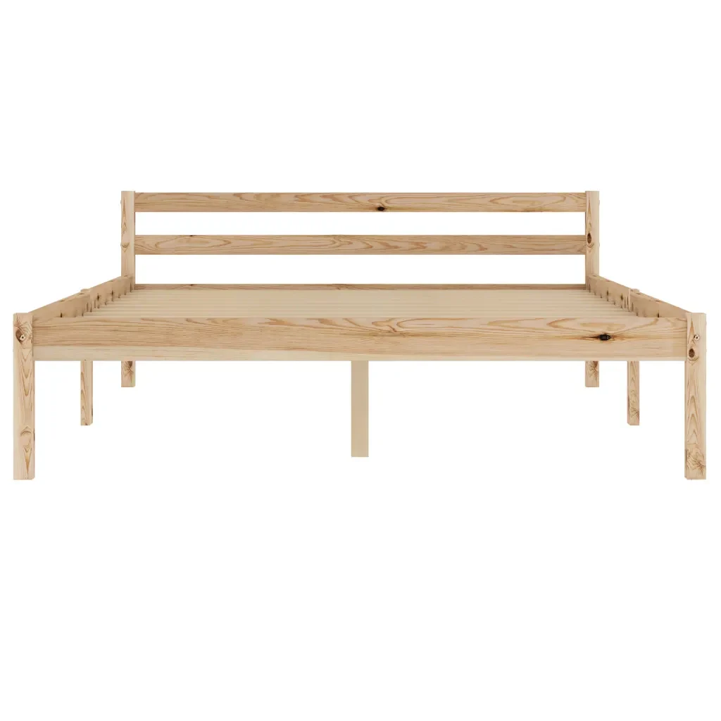 Letto matrimoniale | Letto per adulti | Giroletto senza Materasso 140x200 cm in Legno Massello di Pino - Image 4