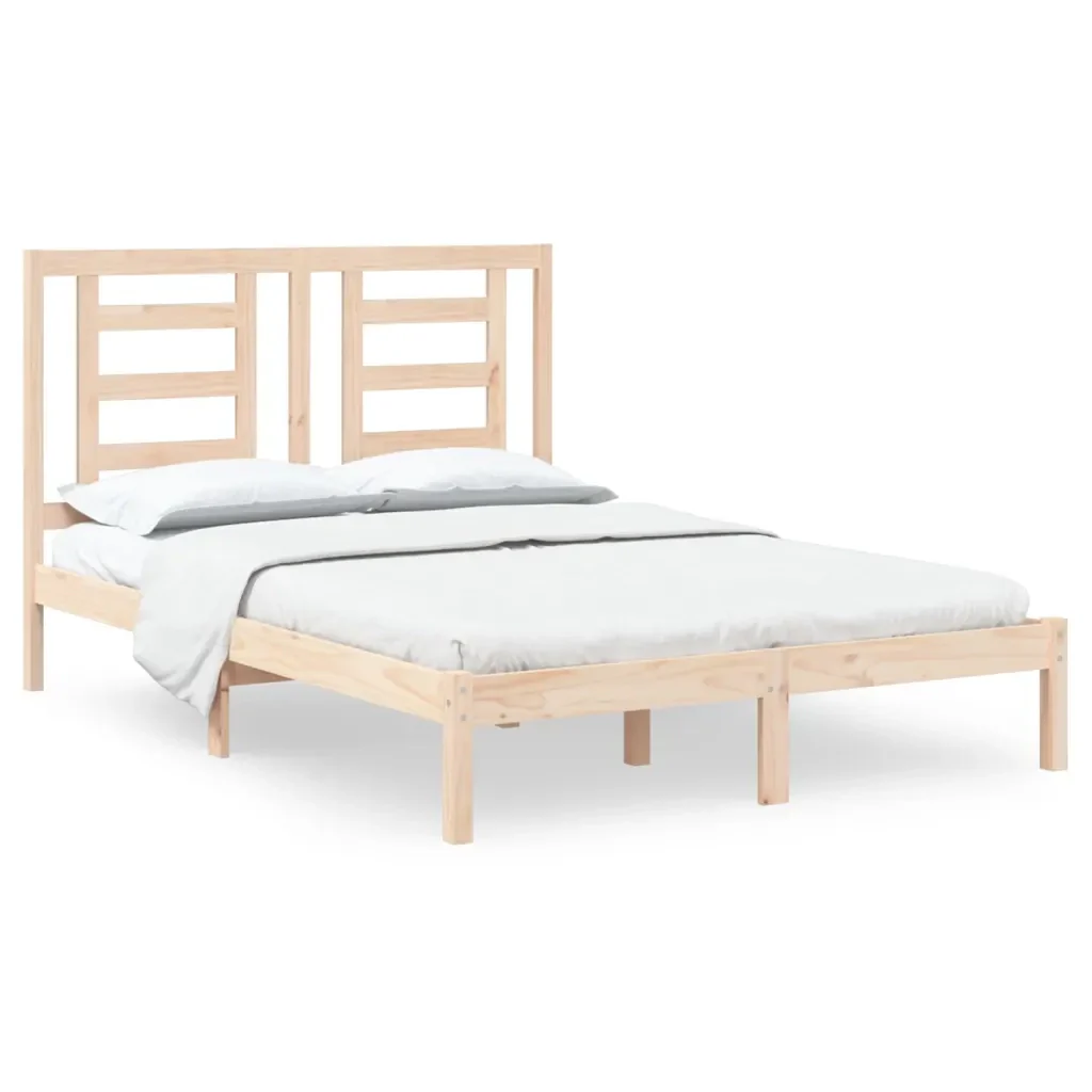 Letto matrimoniale | Letto per adulti | Giroletto senza Materasso 140x200 cm in Legno Massello di Pino