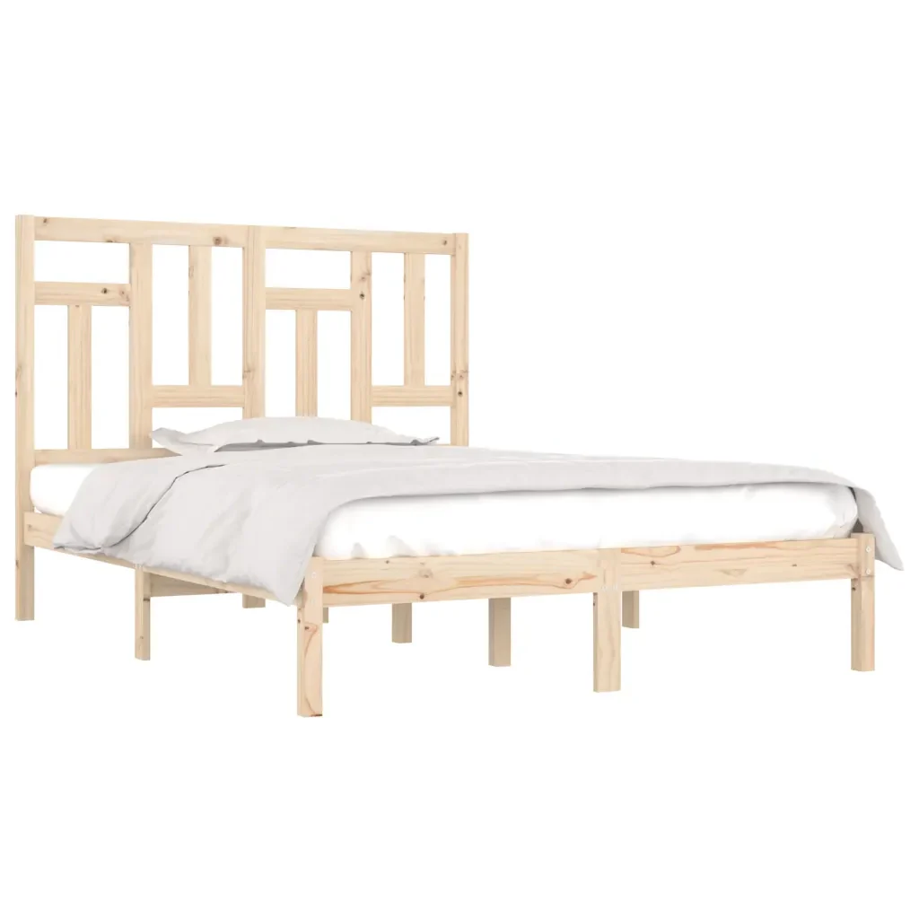 Letto matrimoniale | Letto per adulti | Giroletto senza Materasso 140x200 cm in Legno Massello di Pino - Image 3