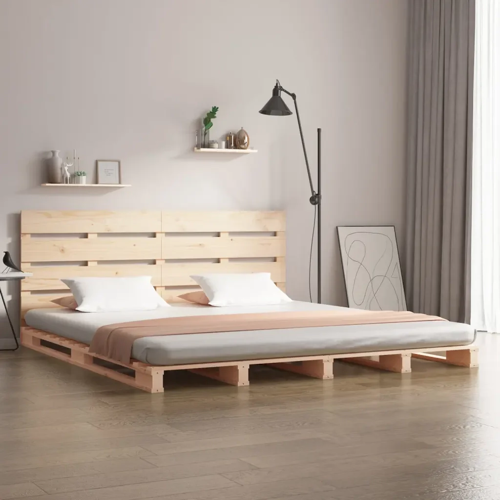Letto matrimoniale | Letto per adulti | Giroletto senza Materasso 140x200 cm in Legno Massello di Pino - Image 2