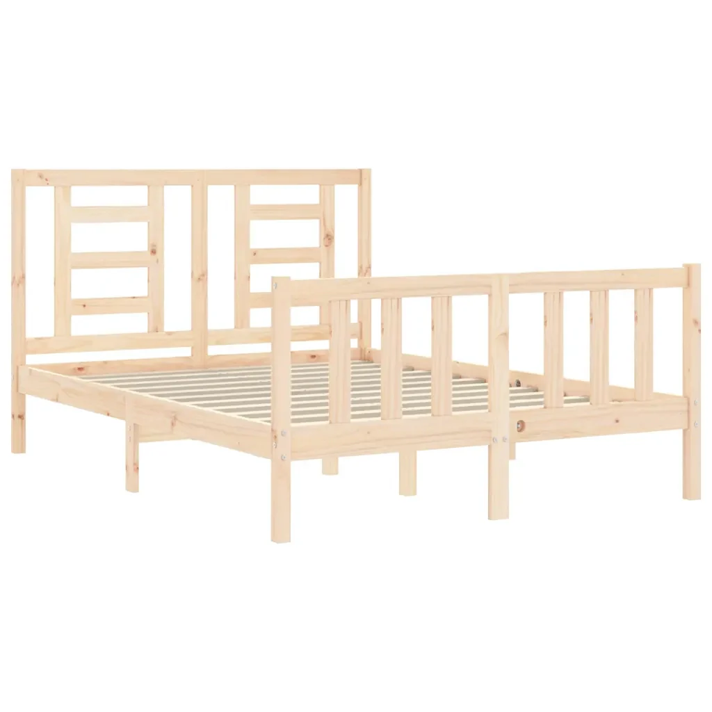Letto matrimoniale | Letto per adulti | Giroletto senza Materasso 140x200 cm in Legno Massello di Pino - Image 5