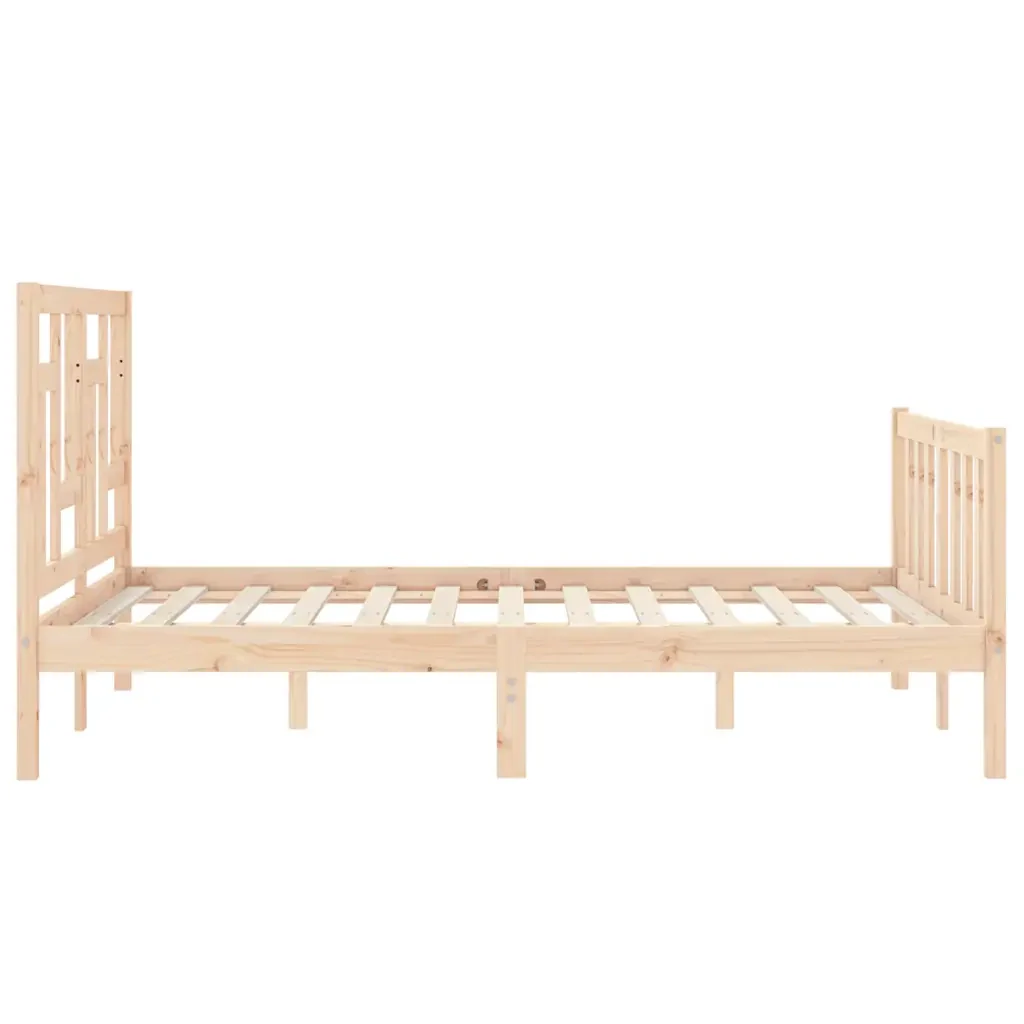 Letto matrimoniale | Letto per adulti | Giroletto senza Materasso 140x200 cm in Legno Massello di Pino - Image 7