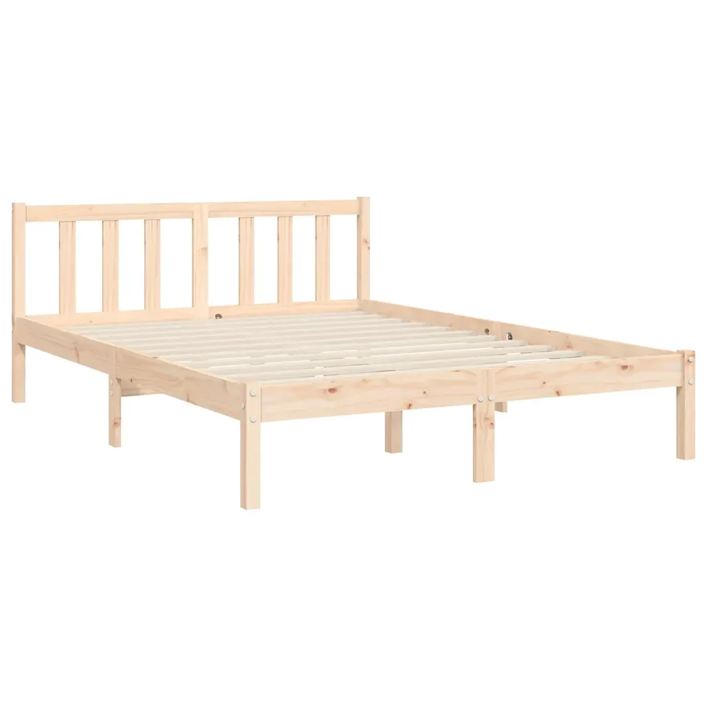 Letto matrimoniale | Letto per adulti | Giroletto senza Materasso 140x200 cm in Legno Massello di Pino - Image 9
