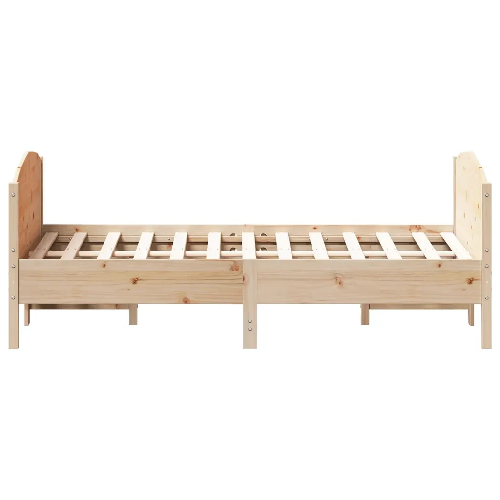 Letto matrimoniale | Letto per adulti | Giroletto senza Materasso 150x200 cm in Legno Massello di Pino - Image 5
