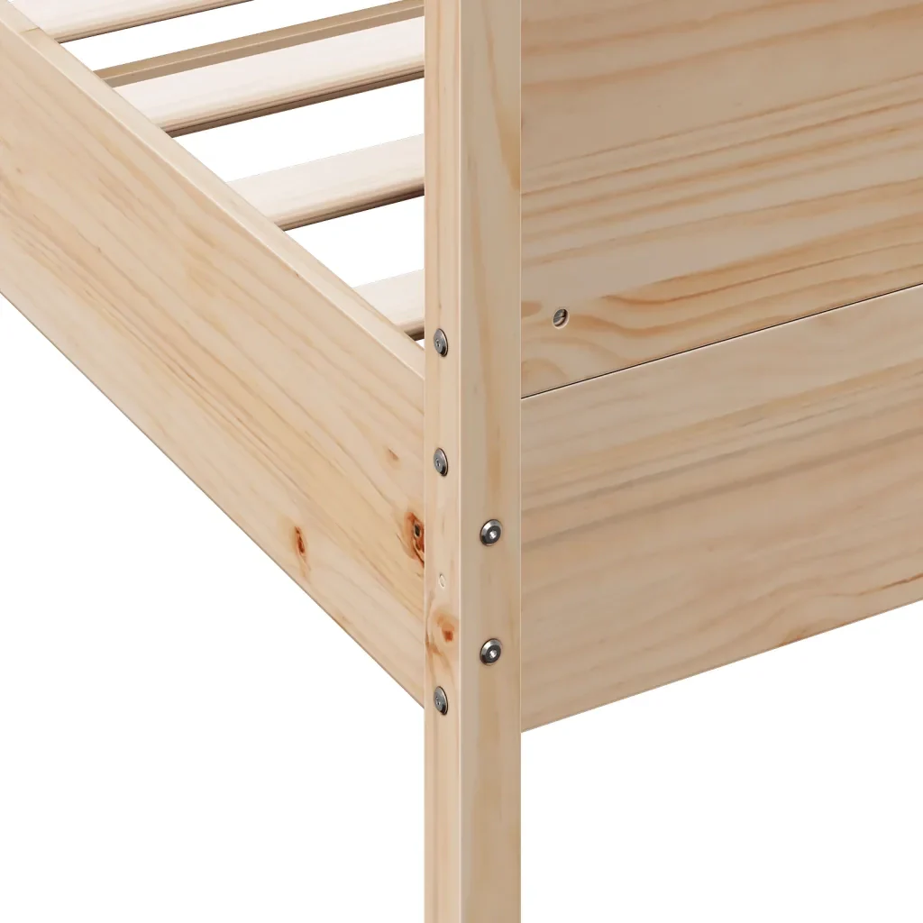 Letto matrimoniale | Letto per adulti | Giroletto senza Materasso 150x200 cm in Legno Massello di Pino - Image 7