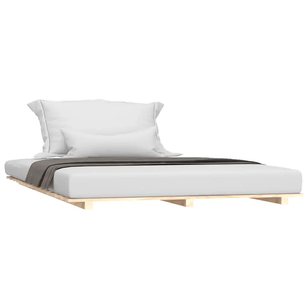 Letto matrimoniale | Letto per adulti | Giroletto senza Materasso 150x200 cm in Legno Massello di Pino - Image 3