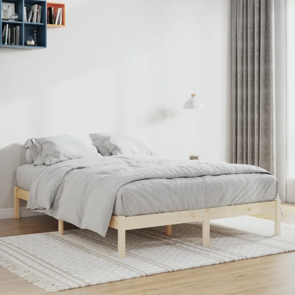 Letto matrimoniale | Letto per adulti | Giroletto senza Materasso 152x203 cm in Legno di Pino Queen - Image 2