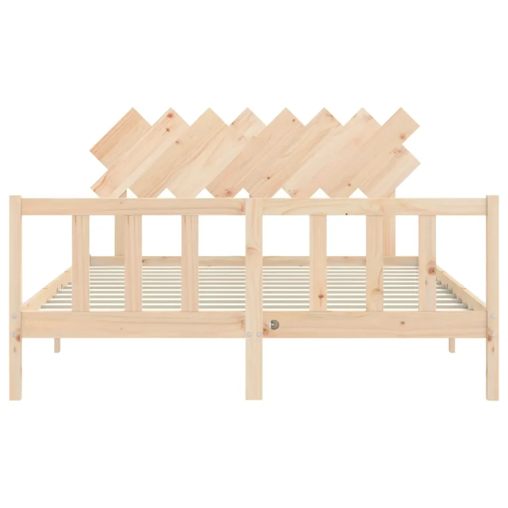 Letto matrimoniale | Letto per adulti | Giroletto senza Materasso 160x200 cm in Legno Massello di Pino - Image 6