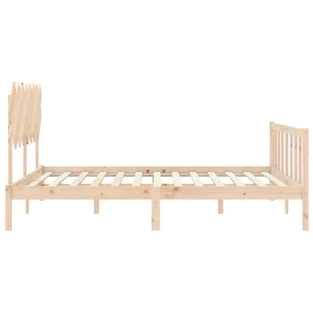 Letto matrimoniale | Letto per adulti | Giroletto senza Materasso 160x200 cm in Legno Massello di Pino - Image 7
