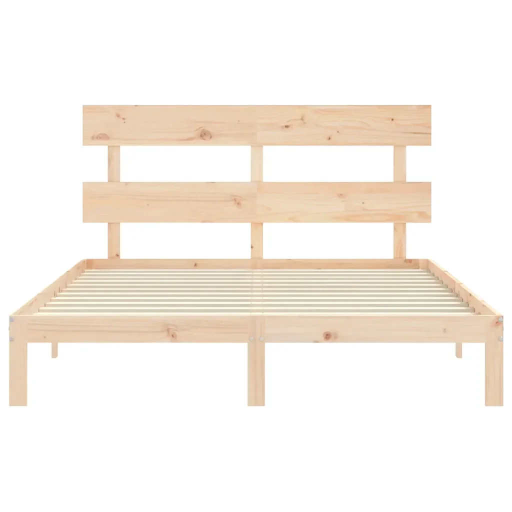 Letto matrimoniale | Letto per adulti | Giroletto senza Materasso 160x200 cm in Legno Massello di Pino - Image 6