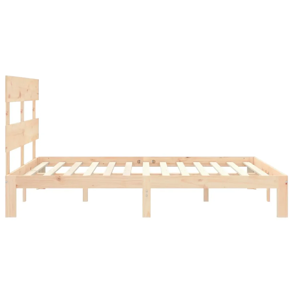 Letto matrimoniale | Letto per adulti | Giroletto senza Materasso 160x200 cm in Legno Massello di Pino - Image 7
