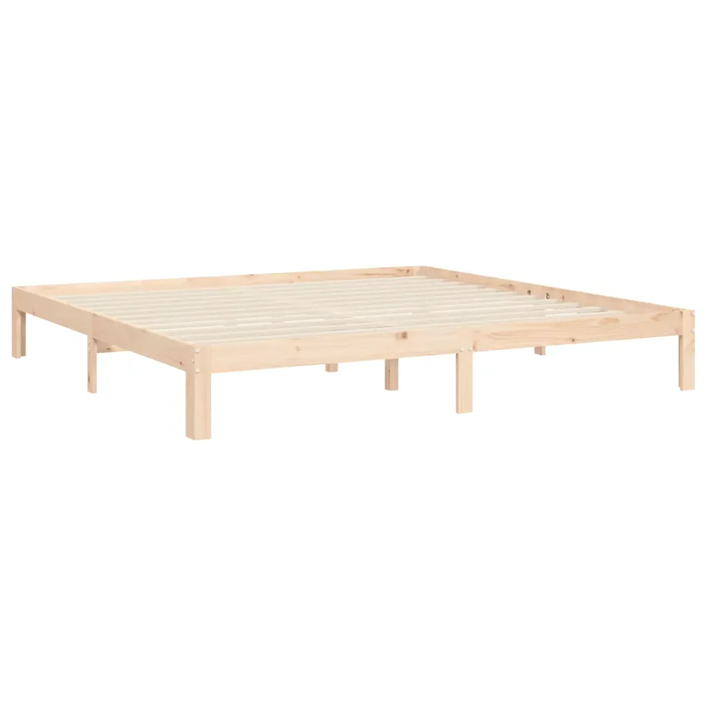 Letto matrimoniale | Letto per adulti | Giroletto senza Materasso 160x200 cm in Legno Massello di Pino - Image 9