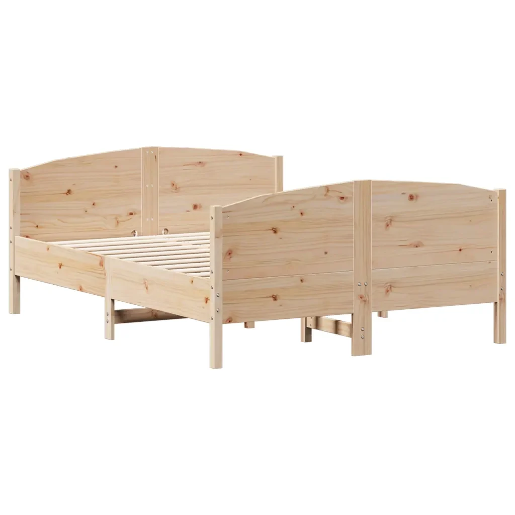 Letto matrimoniale | Letto per adulti | Giroletto senza Materasso 160x200 cm in Legno Massello di Pino - Image 6