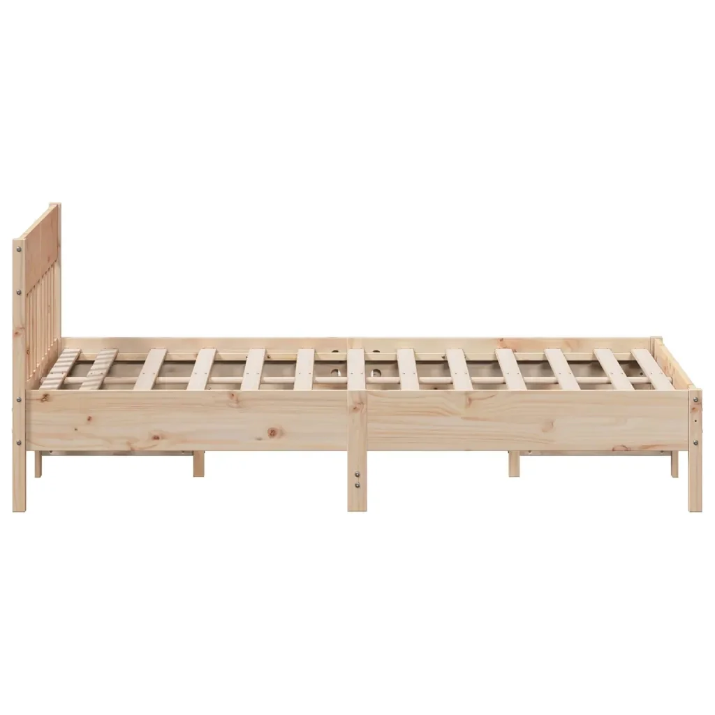 Letto matrimoniale | Letto per adulti | Giroletto senza Materasso 160x200 cm in Legno Massello di Pino - Image 5