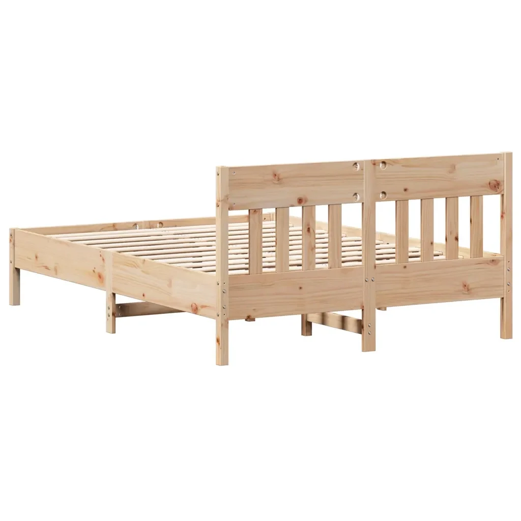 Letto matrimoniale | Letto per adulti | Giroletto senza Materasso 160x200 cm in Legno Massello di Pino - Image 6