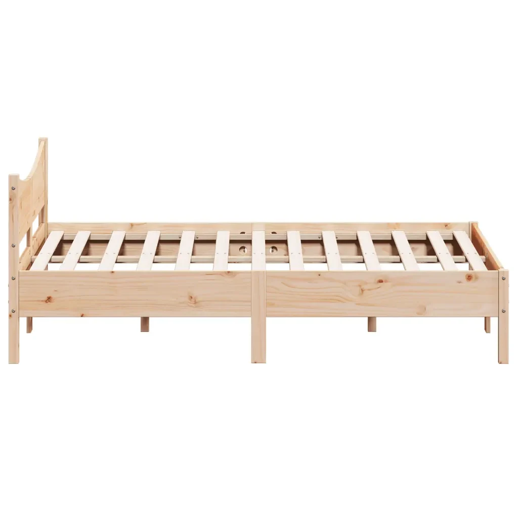 Letto matrimoniale | Letto per adulti | Giroletto senza Materasso 160x200 cm in Legno Massello di Pino - Image 5