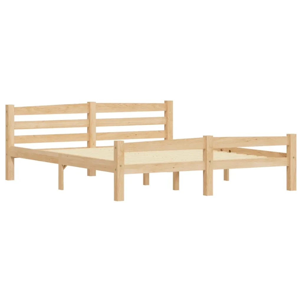 Letto matrimoniale | Letto per adulti | Giroletto senza Materasso 160x200 cm in Legno Massello di Pino - Image 4