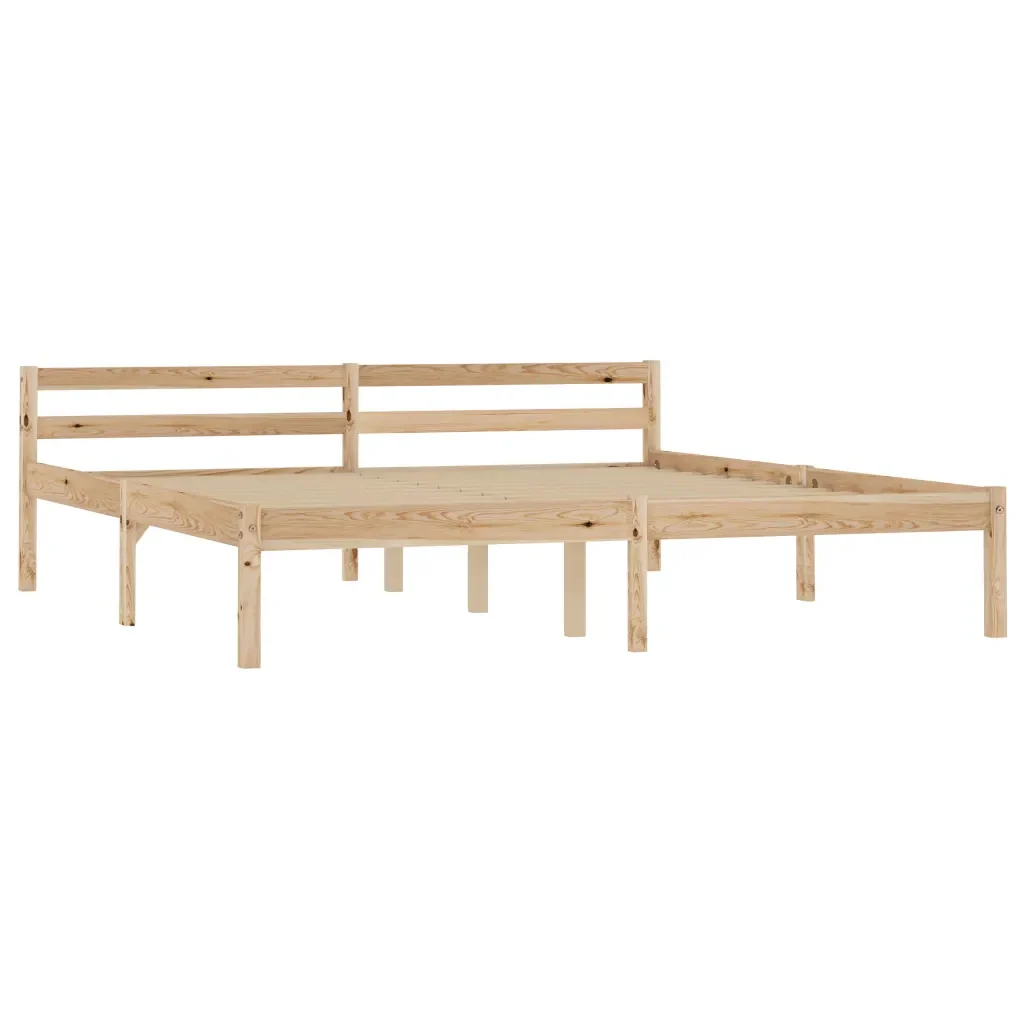 Letto matrimoniale | Letto per adulti | Giroletto senza Materasso 160x200 cm in Legno Massello di Pino