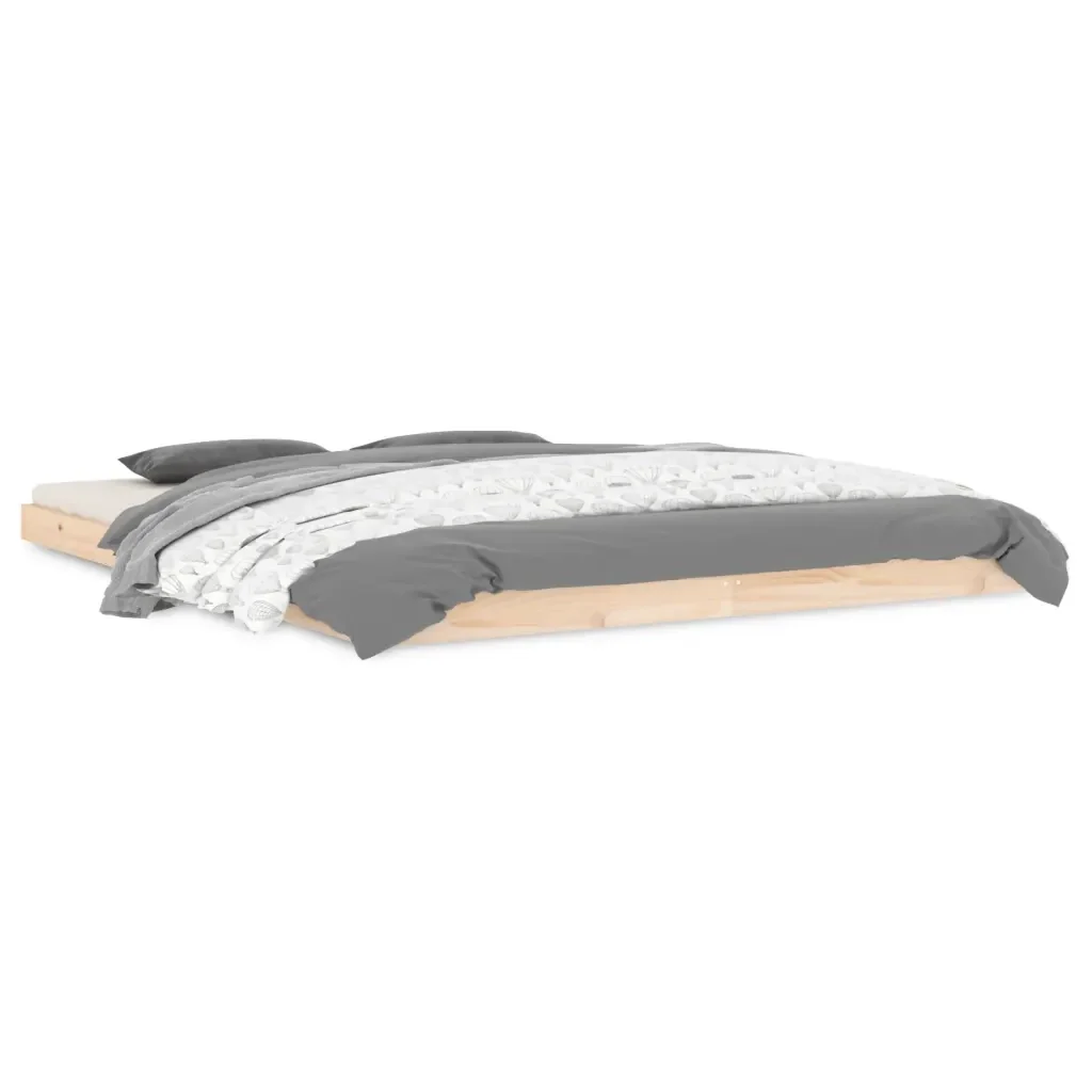 Letto matrimoniale | Letto per adulti | Giroletto senza Materasso 160x200 cm in Legno Massello di Pino