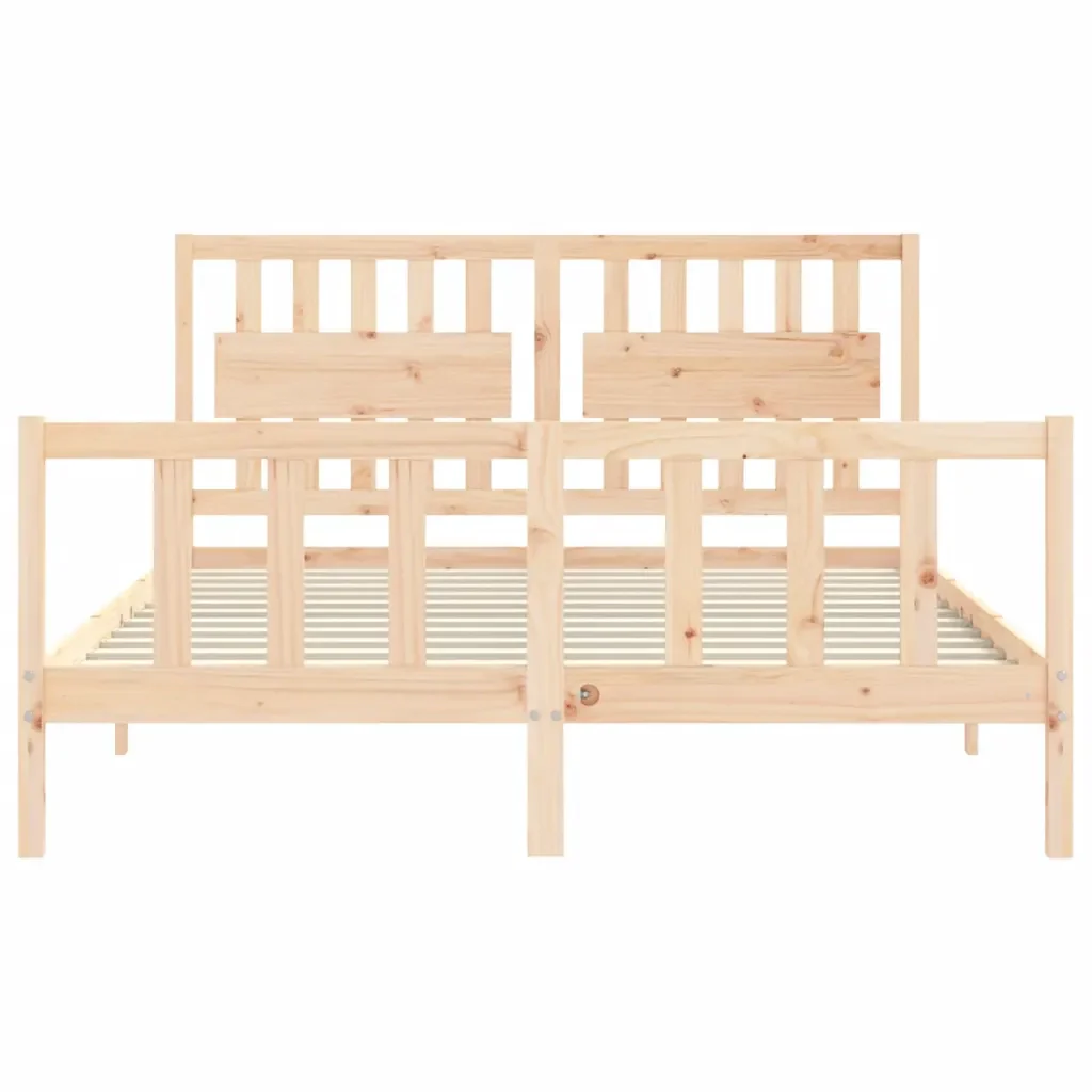 Letto matrimoniale | Letto per adulti | Giroletto senza Materasso 160x200 cm in Legno Massello di Pino - Image 6