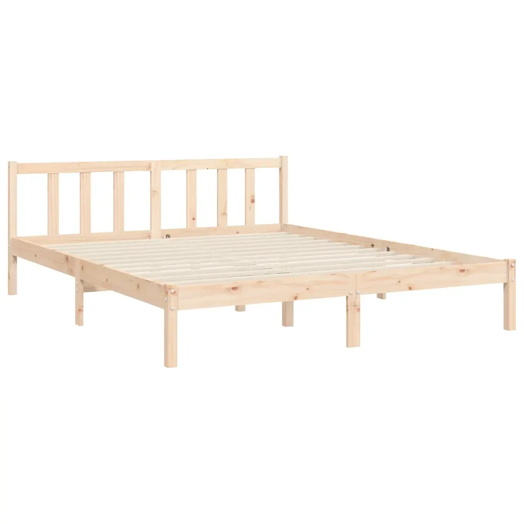 Letto matrimoniale | Letto per adulti | Giroletto senza Materasso 160x200 cm in Legno Massello di Pino - Image 9