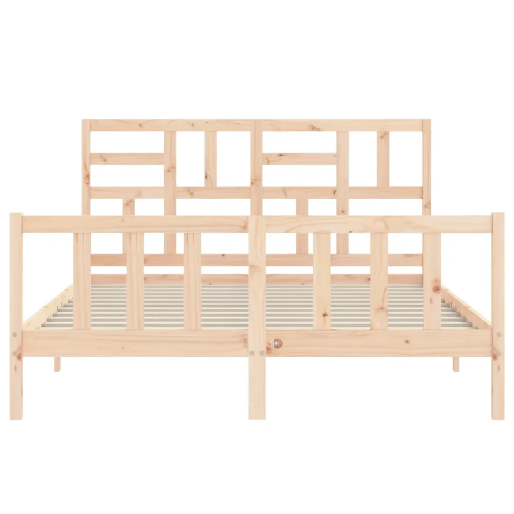Letto matrimoniale | Letto per adulti | Giroletto senza Materasso 160x200 cm in Legno Massello di Pino - Image 6