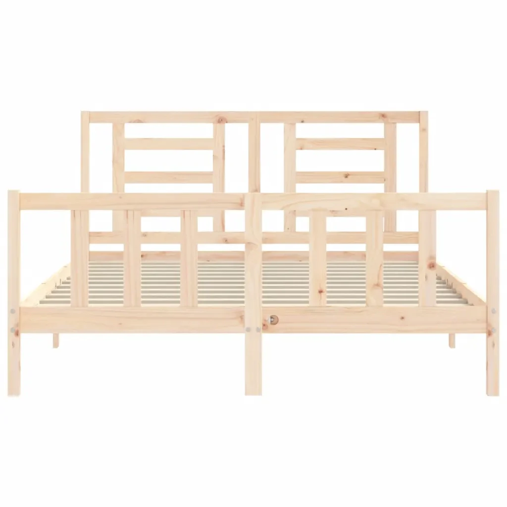 Letto matrimoniale | Letto per adulti | Giroletto senza Materasso 160x200 cm in Legno Massello di Pino - Image 6