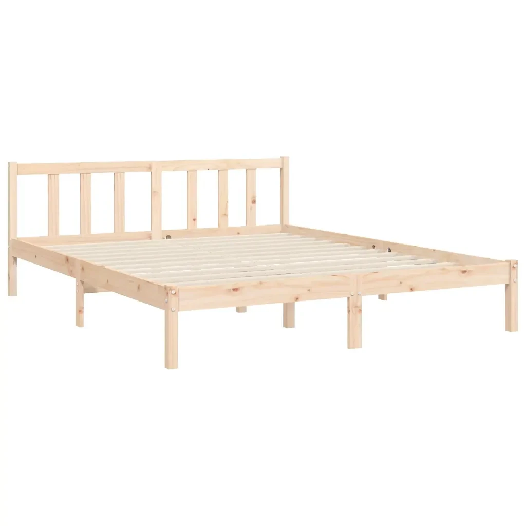 Letto matrimoniale | Letto per adulti | Giroletto senza Materasso 160x200 cm in Legno Massello di Pino - Image 9