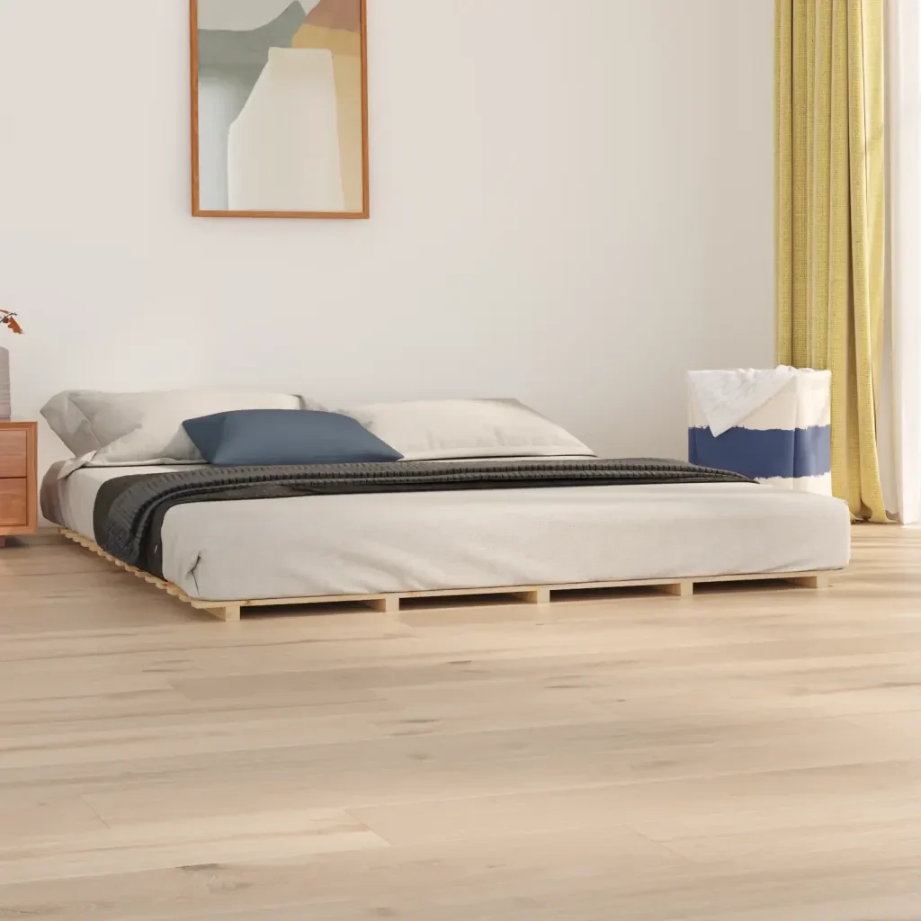 Letto matrimoniale | Letto per adulti | Giroletto senza Materasso 160x200 cm in Legno Massello di Pino - Image 2