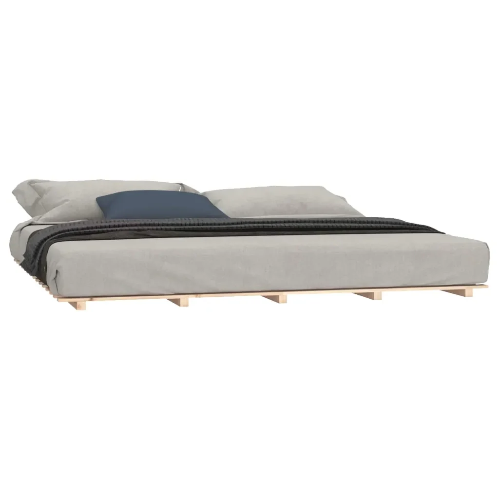 Letto matrimoniale | Letto per adulti | Giroletto senza Materasso 160x200 cm in Legno Massello di Pino - Image 3