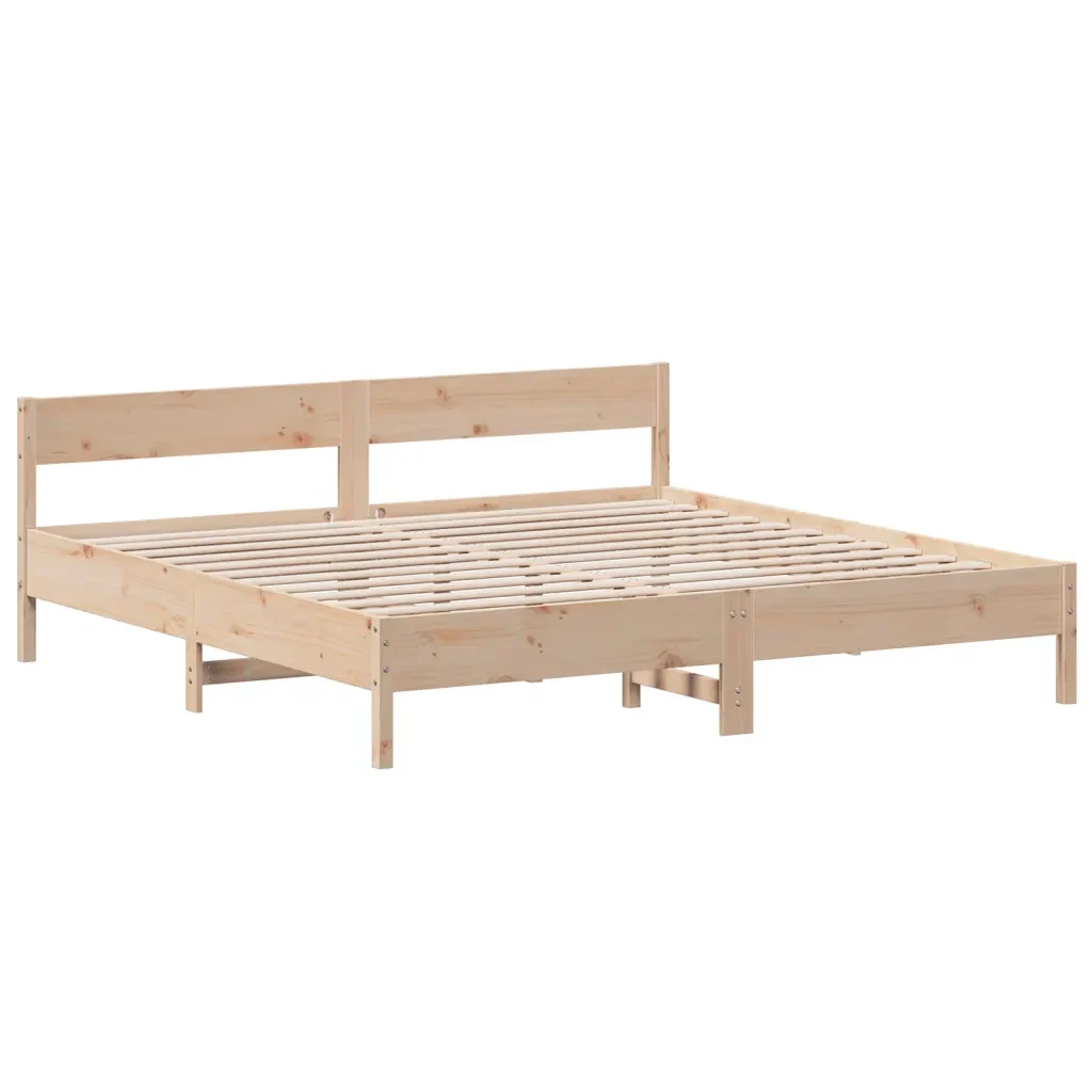 Letto matrimoniale | Letto per adulti | Giroletto senza Materasso 180x200 cm in Legno Massello di Pino - Image 4