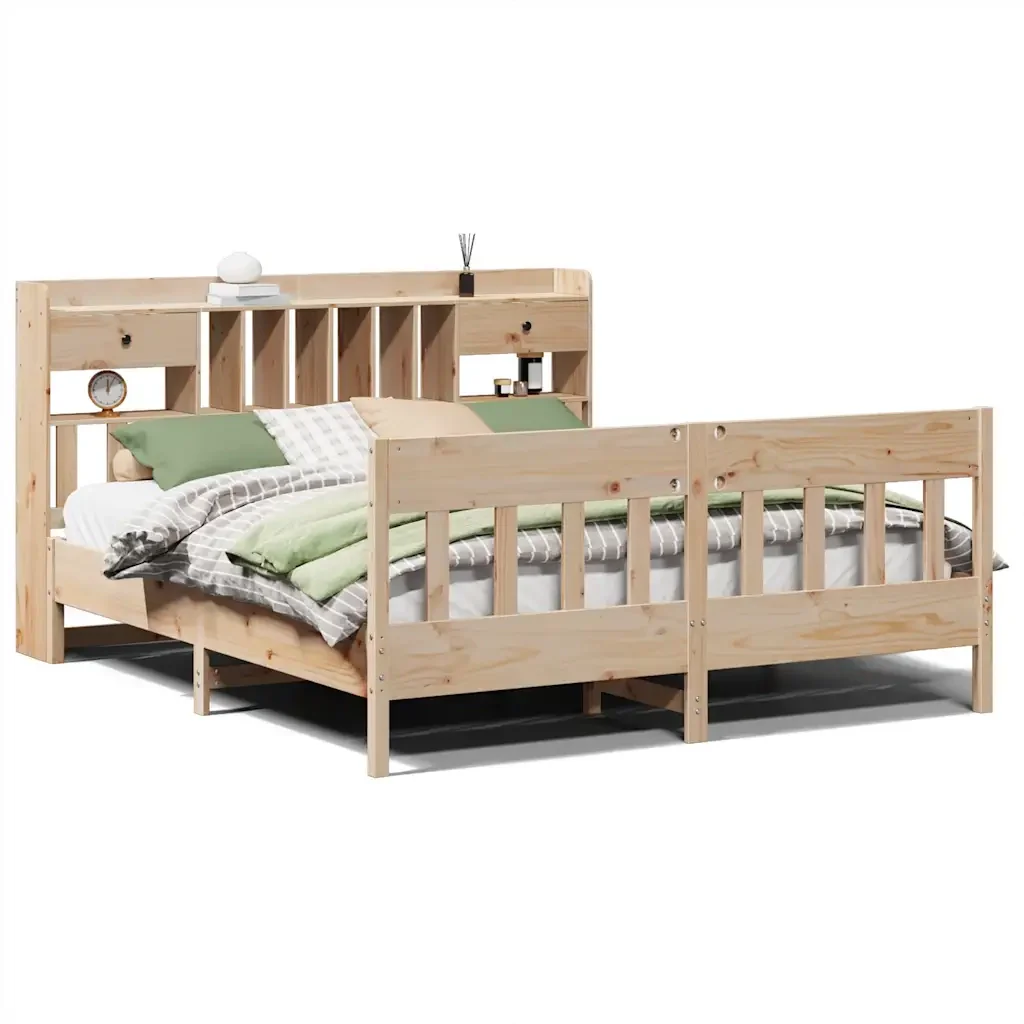 Letto matrimoniale | Letto per adulti | Giroletto senza Materasso 180x200 cm in Legno Massello di Pino