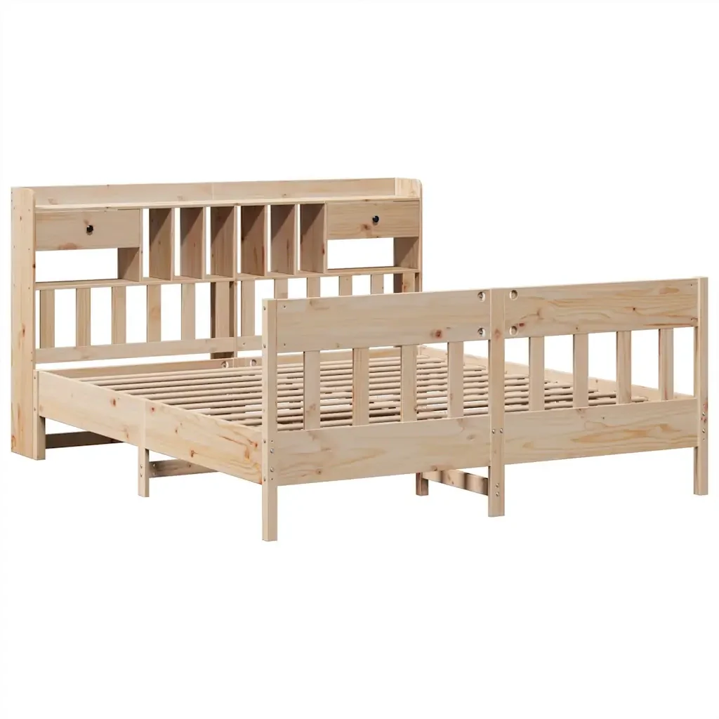 Letto matrimoniale | Letto per adulti | Giroletto senza Materasso 180x200 cm in Legno Massello di Pino - Image 4