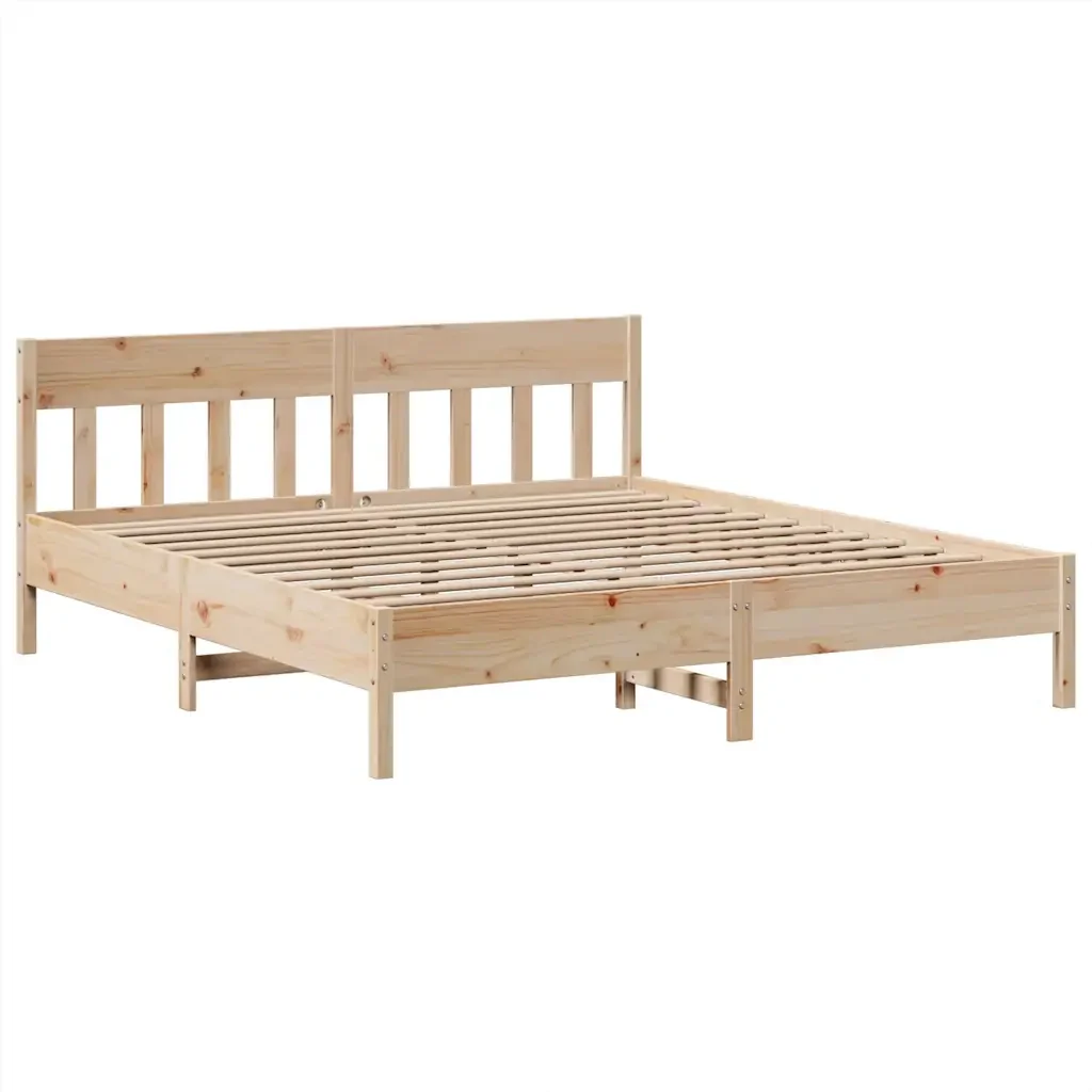 Letto matrimoniale | Letto per adulti | Giroletto senza Materasso 180x200 cm in Legno Massello di Pino - Image 5