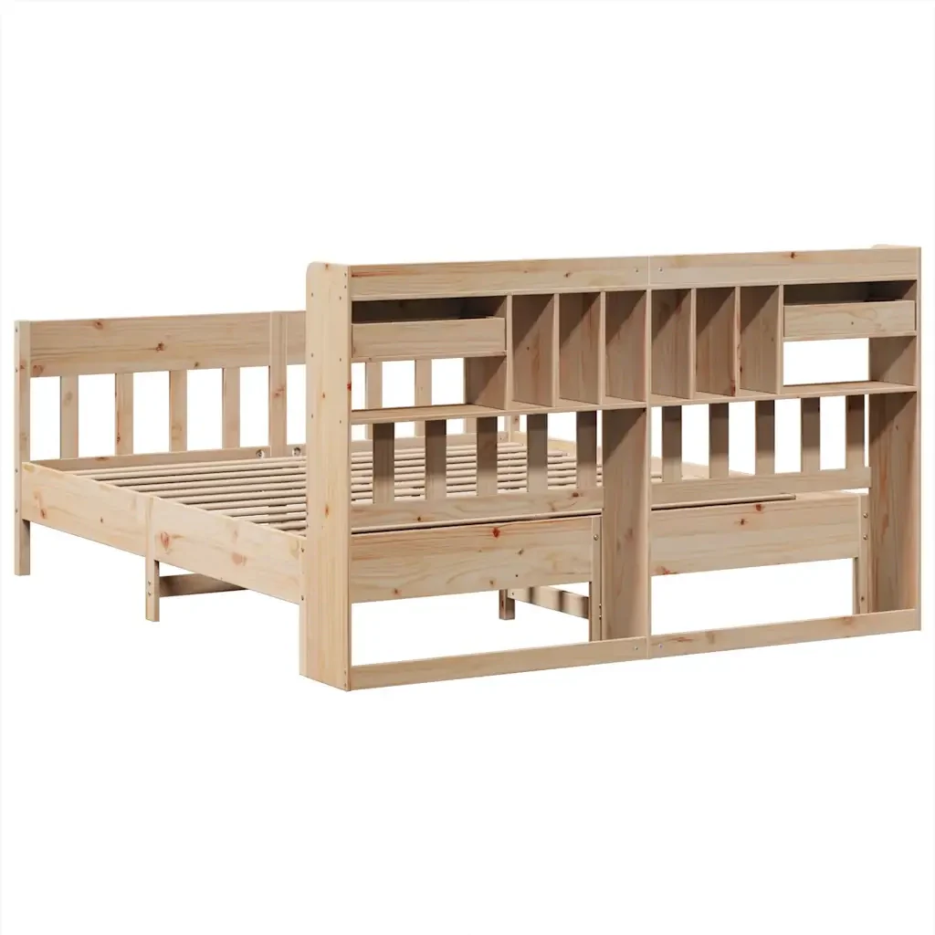 Letto matrimoniale | Letto per adulti | Giroletto senza Materasso 180x200 cm in Legno Massello di Pino - Image 8
