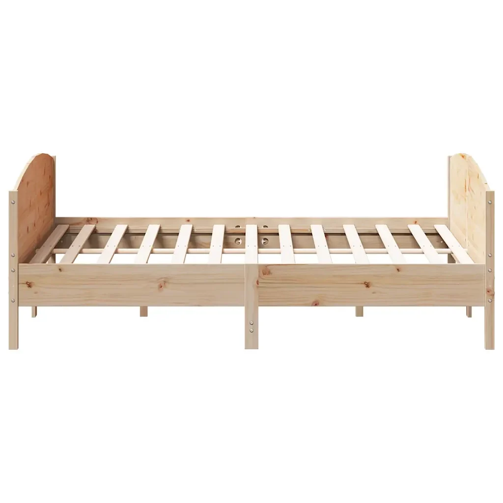 Letto matrimoniale | Letto per adulti | Giroletto senza Materasso 180x200 cm in Legno Massello di Pino - Image 5