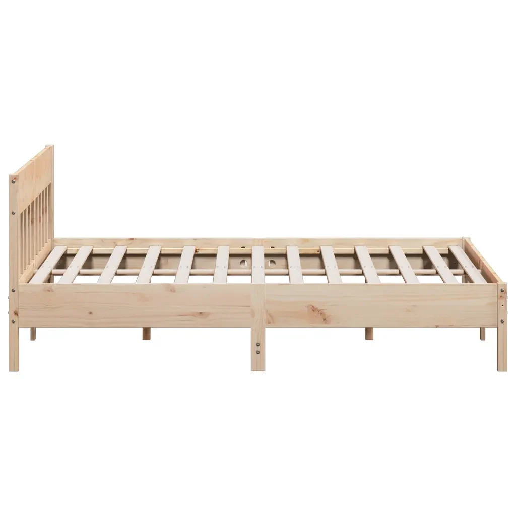 Letto matrimoniale | Letto per adulti | Giroletto senza Materasso 180x200 cm in Legno Massello di Pino - Image 5