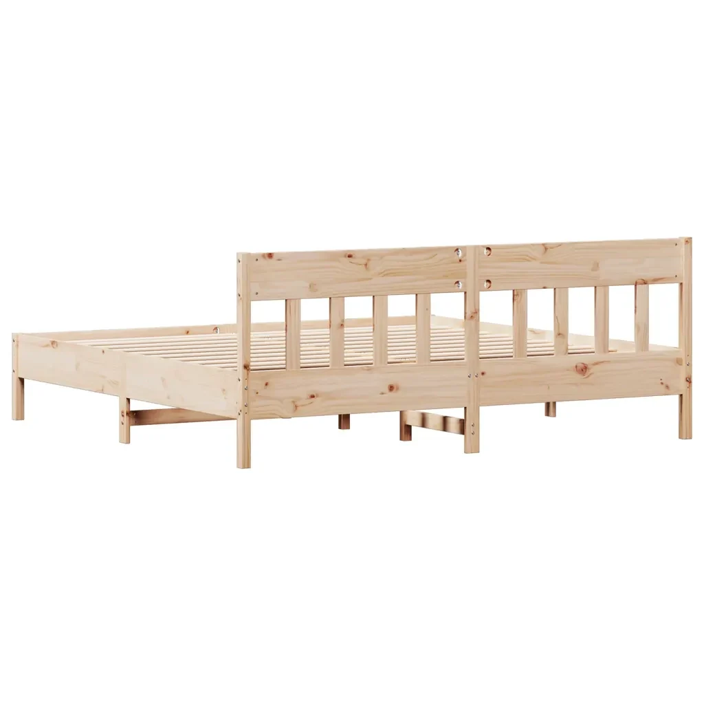 Letto matrimoniale | Letto per adulti | Giroletto senza Materasso 180x200 cm in Legno Massello di Pino - Image 6