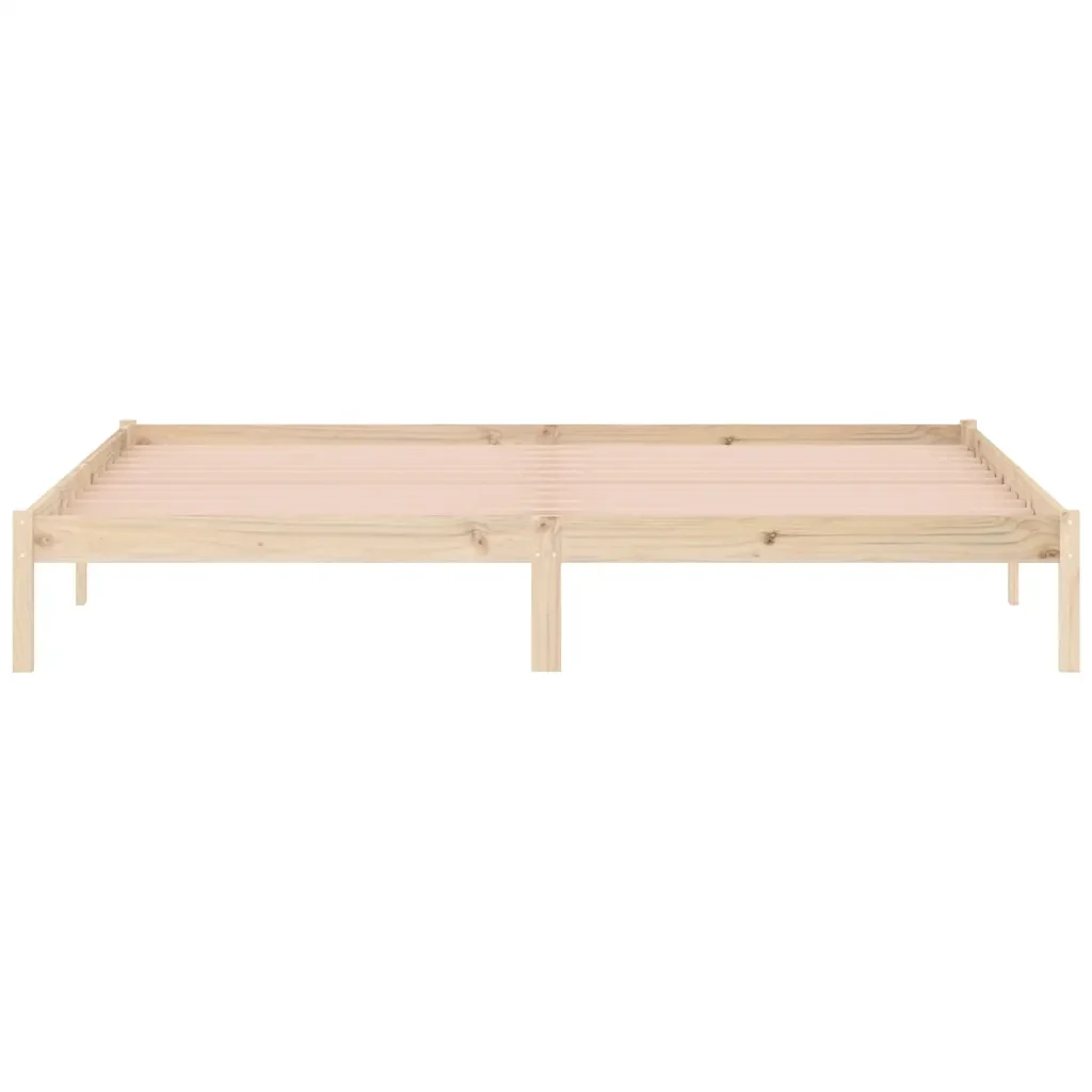 Letto matrimoniale | Letto per adulti | Giroletto senza Materasso 193x203 cm in Legno di Pino King - Image 5