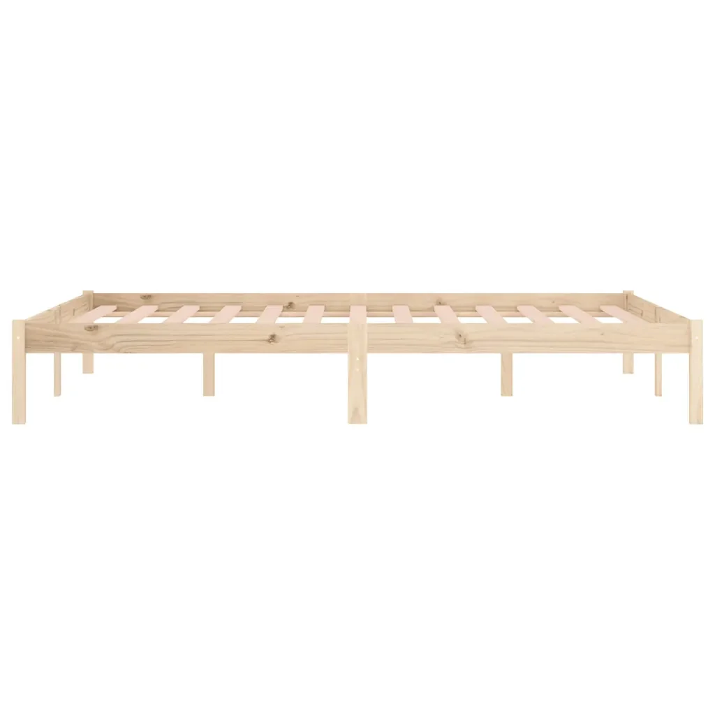 Letto matrimoniale | Letto per adulti | Giroletto senza Materasso 193x203 cm in Legno di Pino King - Image 6