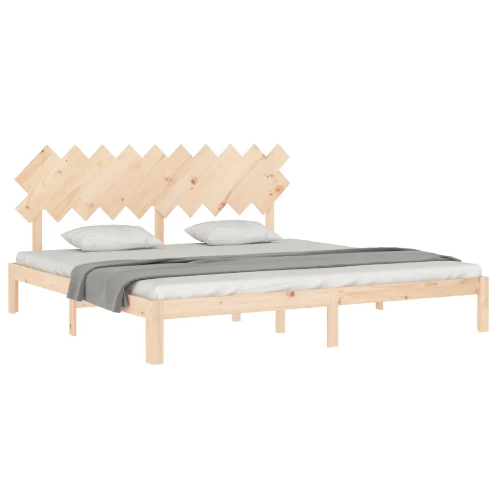 Letto matrimoniale | Letto per adulti | Giroletto senza Materasso 200x200 cm in Legno Massello di Pino - Image 4