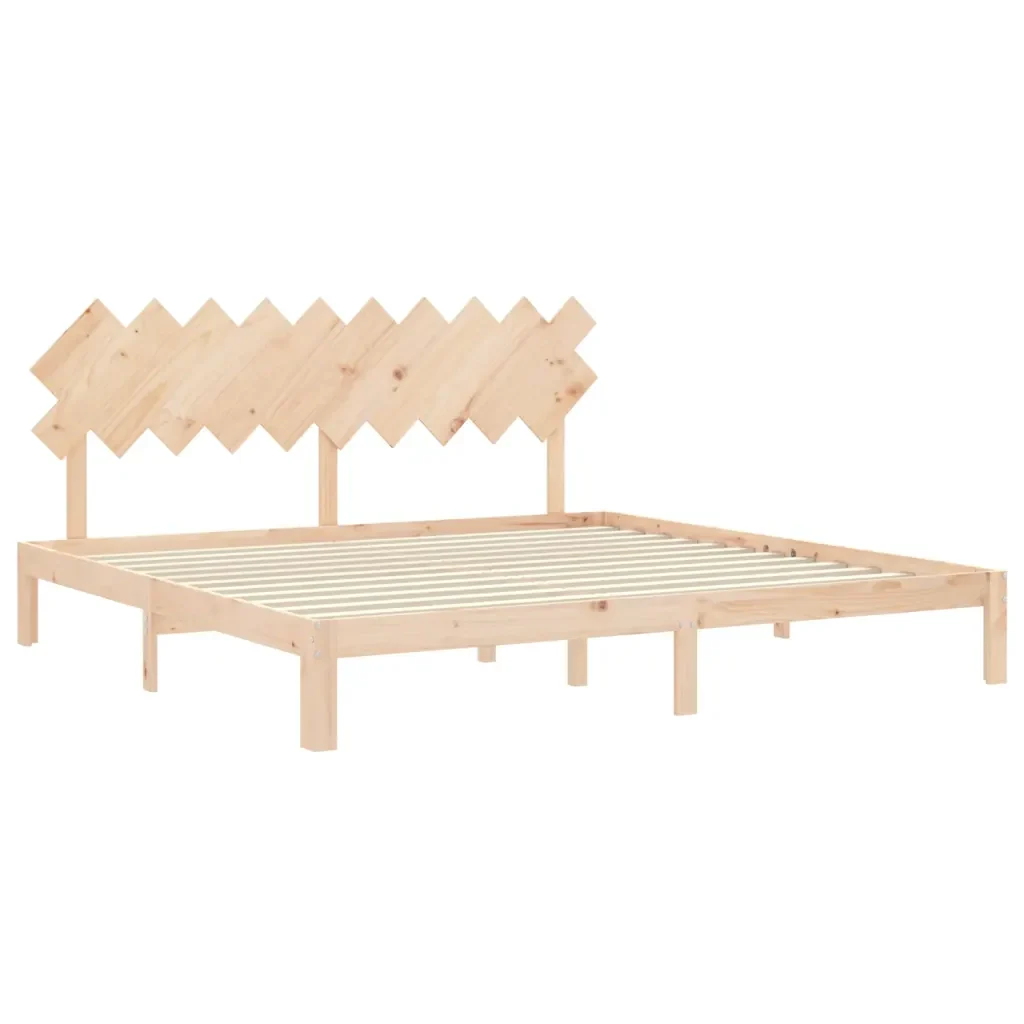 Letto matrimoniale | Letto per adulti | Giroletto senza Materasso 200x200 cm in Legno Massello di Pino - Image 5