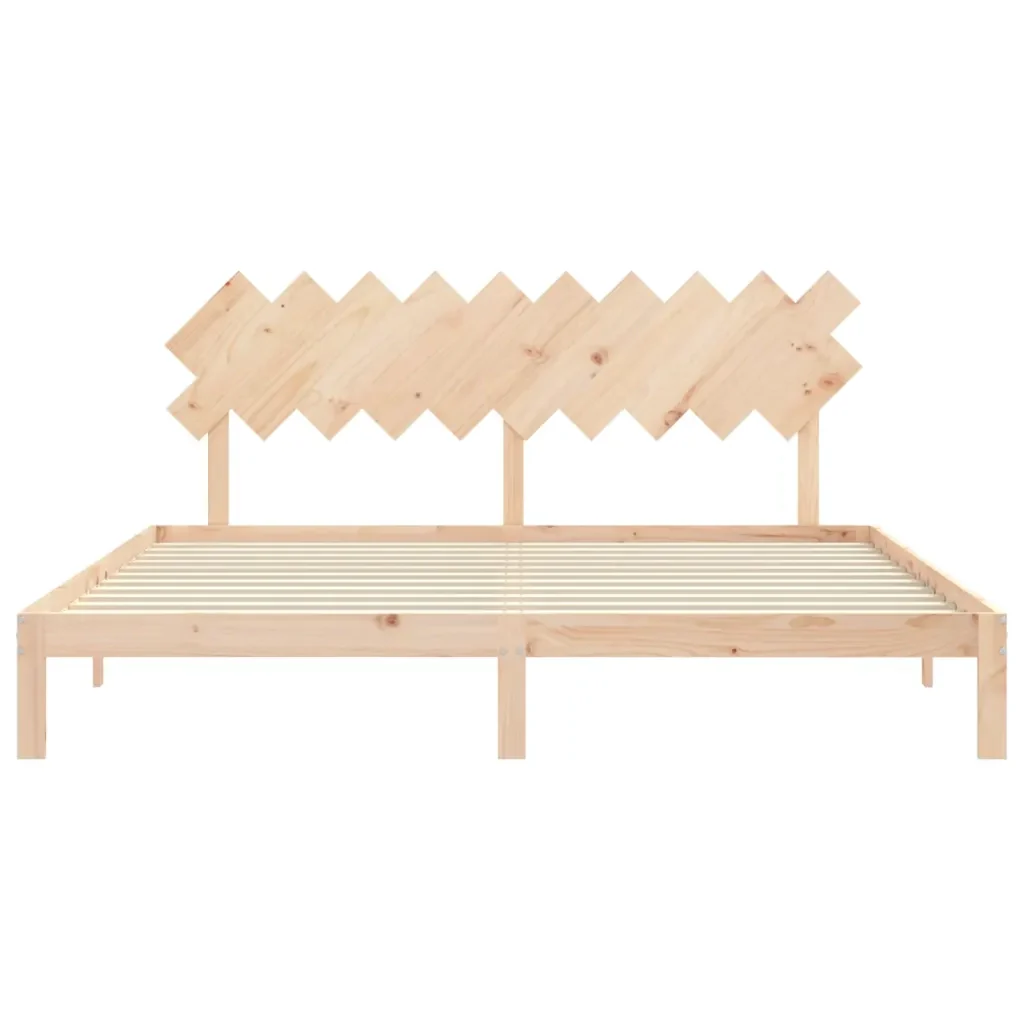Letto matrimoniale | Letto per adulti | Giroletto senza Materasso 200x200 cm in Legno Massello di Pino - Image 6