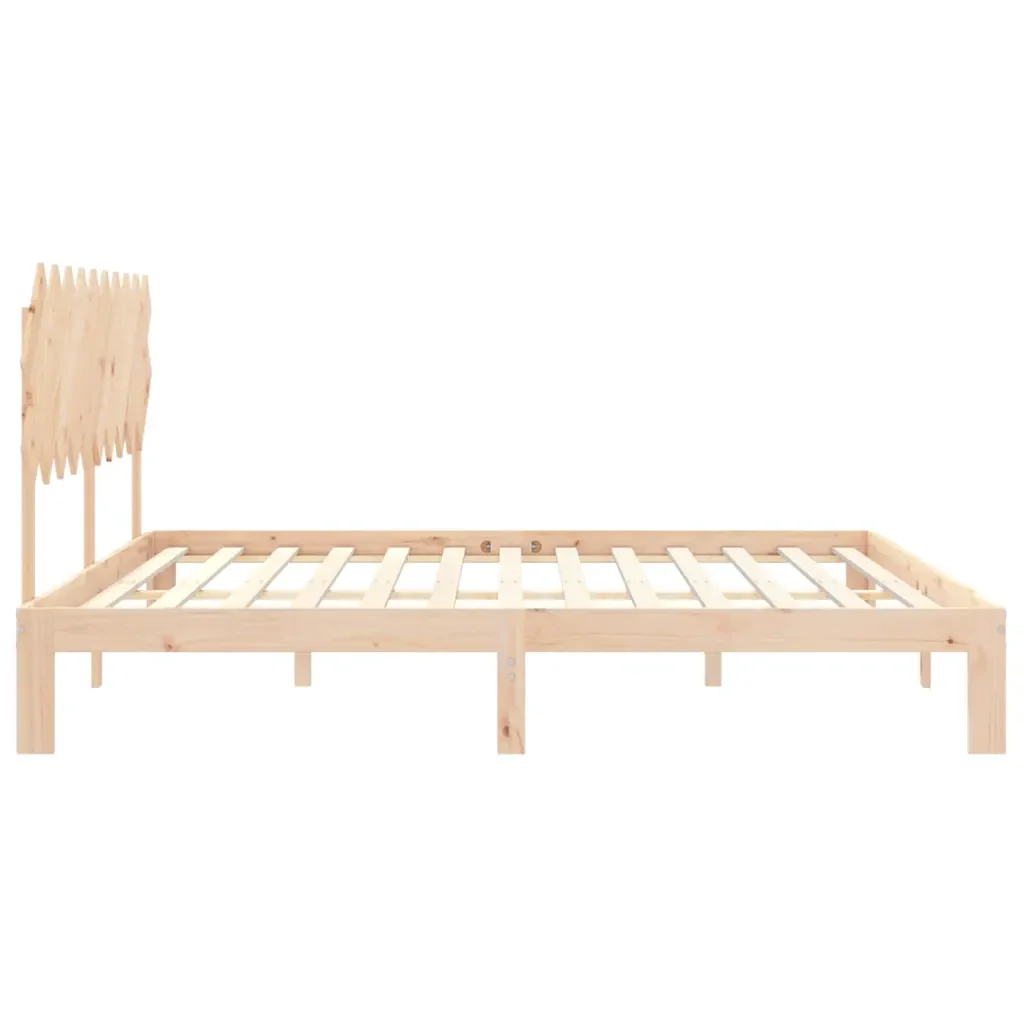 Letto matrimoniale | Letto per adulti | Giroletto senza Materasso 200x200 cm in Legno Massello di Pino - Image 7